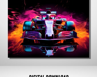 F1 Poster Digital Download, Neutral F1 wall art, Formula 1 poster, F1 wall art, Neon wall art, Car Poster, Cars wall art, Racing wall art