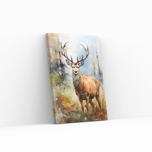 Stag Print, Stag water color painting, Stag painting, Highland Stag painting, Printable wall art, Stag decor, Stag poster, Deer print