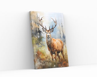 Stag Print, Stag water color painting, Stag painting, Highland Stag painting, Printable wall art, Stag decor, Stag poster, Deer print