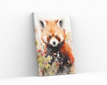 Red Panda Painting Digital Print, Red Panda art, Red Panda poster, Red Panda Picture, Printable art, Animal art, Nursery art Red Panda print
