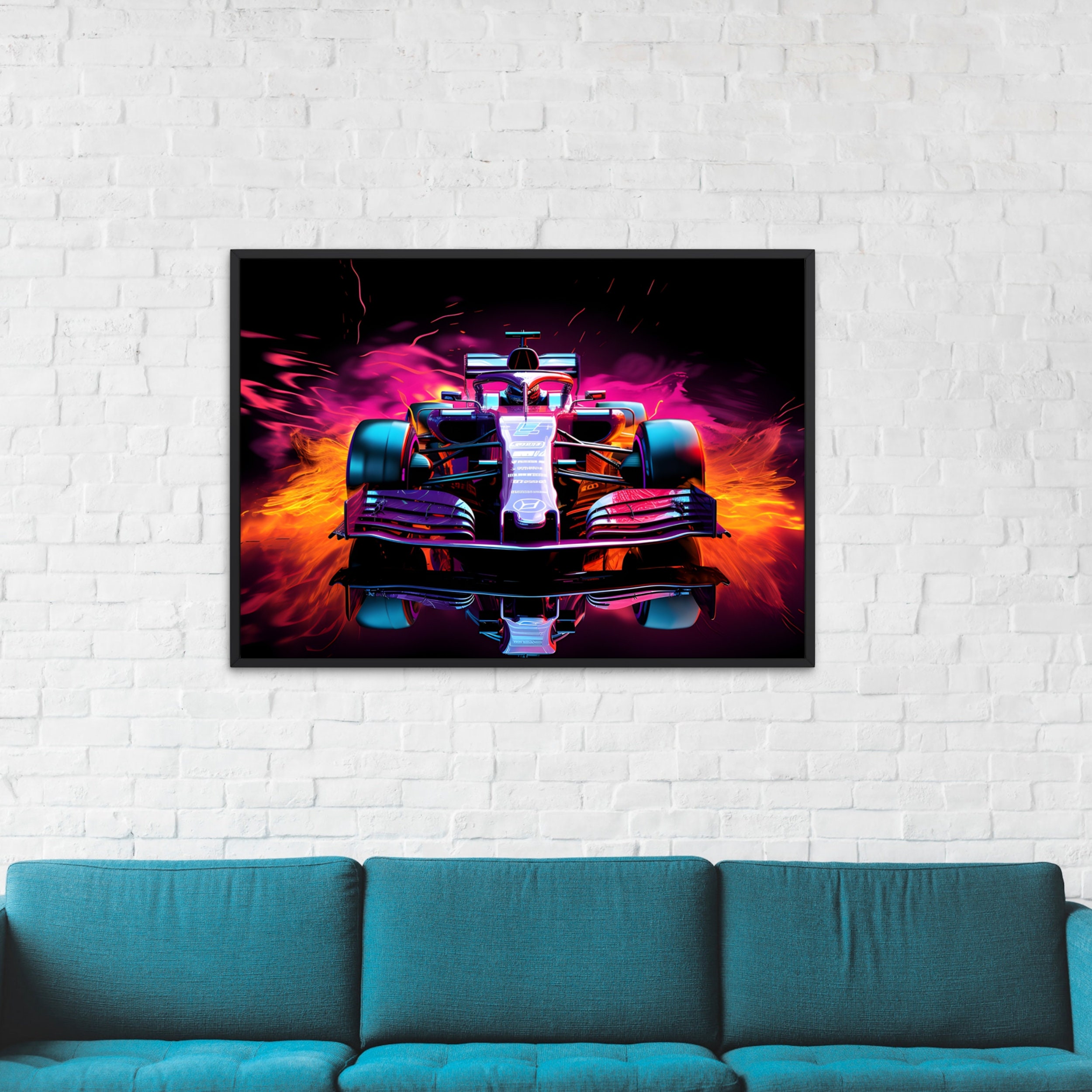Poster F1 vintage Formule 1 - Art mural décoratif pour chambre à coucher - 30 x 45 cm - Style sans cadre