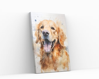 Impresión digital de color de agua de Golden Retriever, impresiones de Retriever, arte de Retriever, arte de pared de Golden Retriever, arte de pared de perro, arte de pared de Retriever