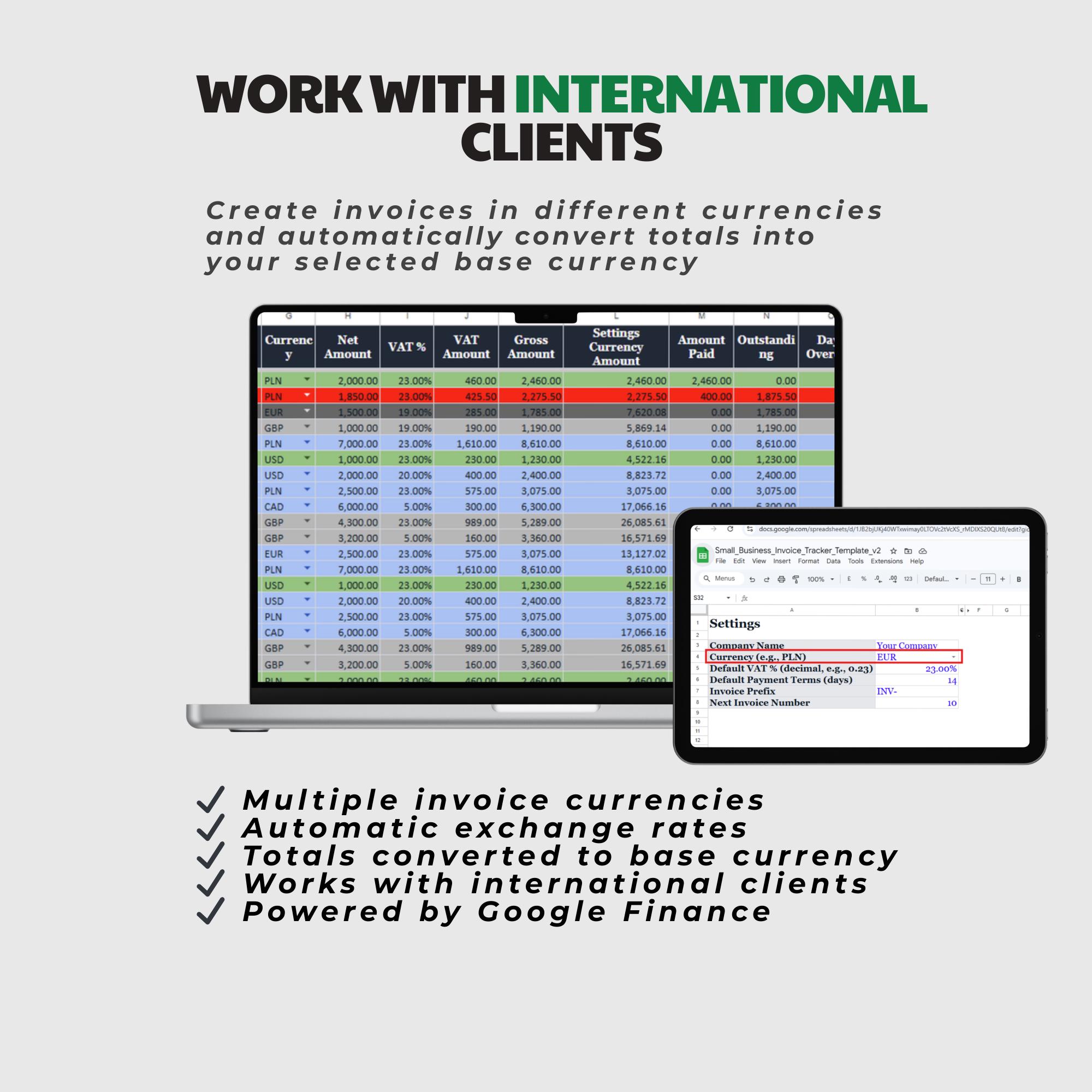 Invoice Tracker Google Sheets Template, Small Business Invoice ...