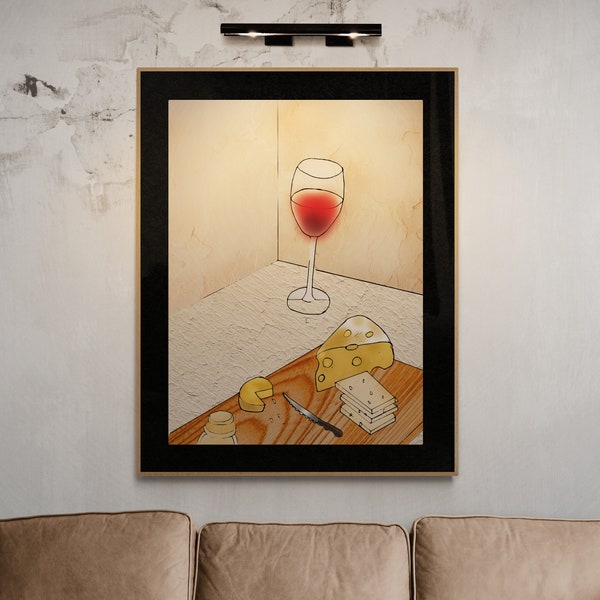 Wine & Cheese Affair Digital Print, ScenicSips Printable Art