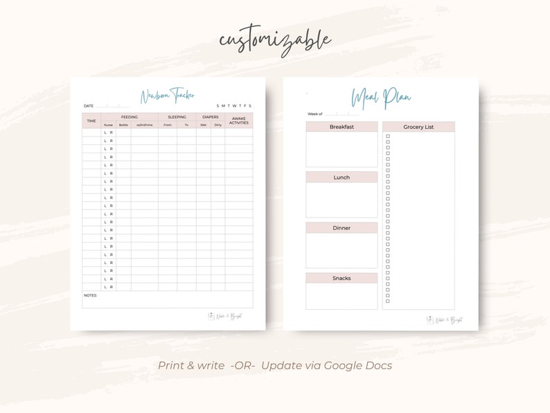 Baby Planner Printable, Baby Binder Template, Newborn Tracker, Nanny ...