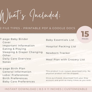 Baby Planner Printable, Baby Binder Template, Newborn Tracker, Nanny ...