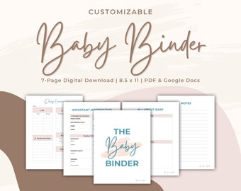 Baby Binder, Nanny Binder Template, Baby Tracker, Baby Binder Printable, Nanny Binder, Baby Binder Template, Printable Nanny Binder