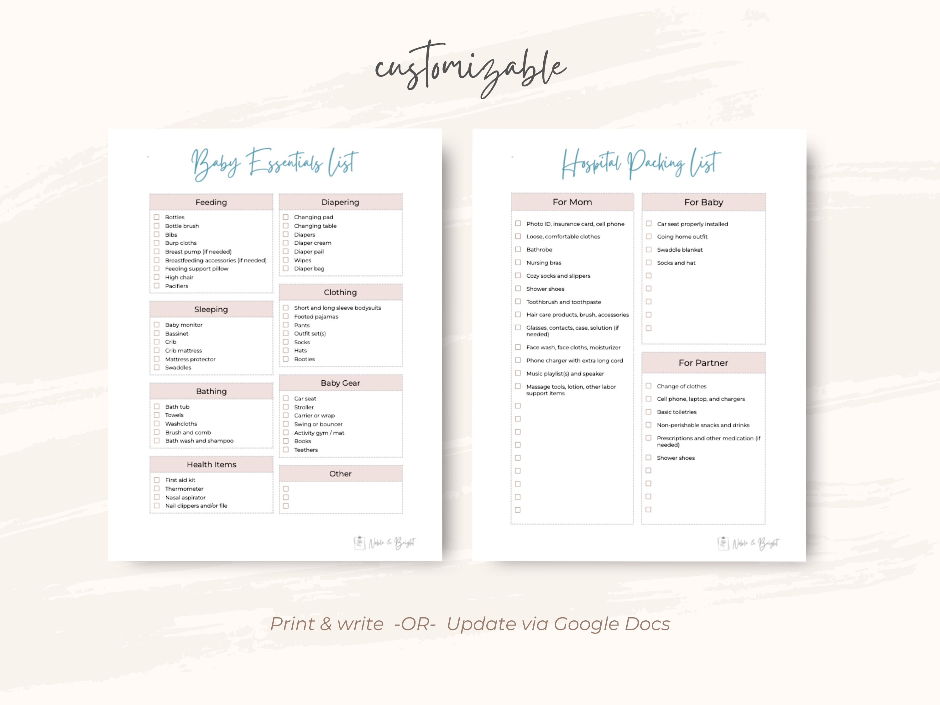 Baby Planner Printable Template