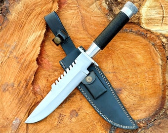 Commando Knife | Custom Handmade Forged Steel Bowie knife | Gift For Him | Hallow Handle, Leather Sheath | Anniversary Gift | Christmas Gift