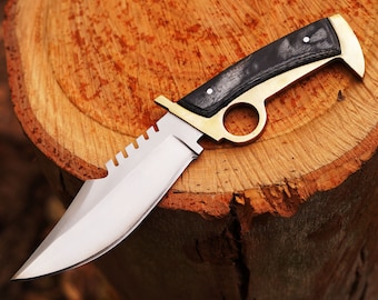 Cuchillo Bowie Daryl Dixon hecho a mano: réplica de acero inoxidable con funda de cuero