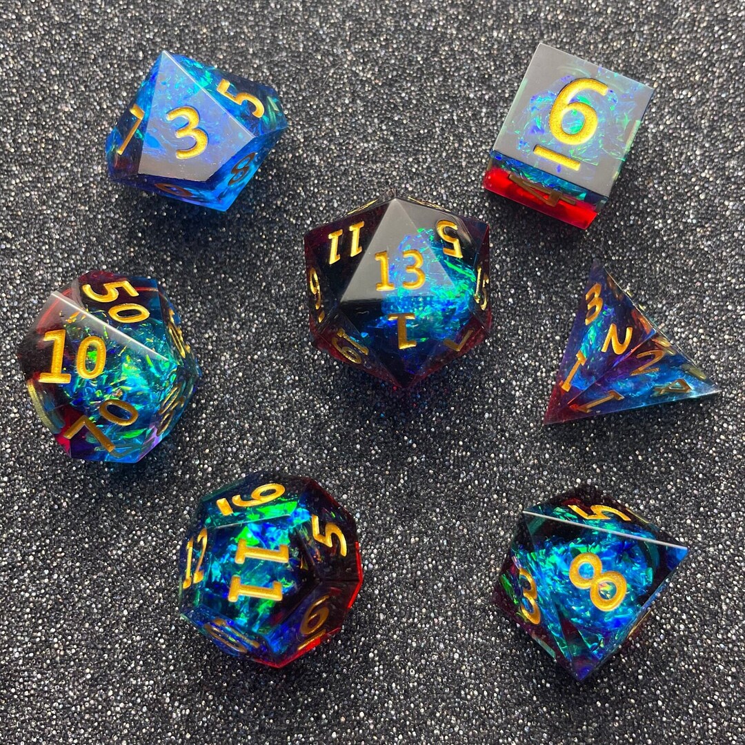 Regal Triad Dnd Dice Resin Dice Set Sharp Edge Dice Dnd Dice Etsy
