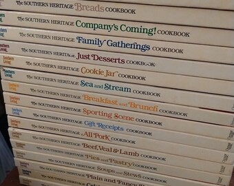 The Southern Heritage Cookbook Lot of 16 Cookbooks + Index Hardcover 1980's Vintage Cookbooks