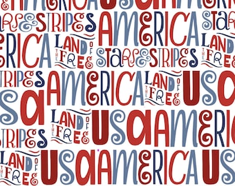 America Patriotic Fabric By the Yard USA Quilting Sewing Fabric
