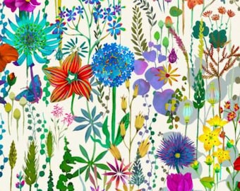 White Floral Fabric Quilting Cotton