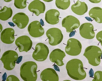 60" Green Apple Fabric, Cute Quilting Cotton, Modern Fruit Sewing Fabric, Fabric By the Yard