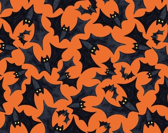 Halloween Bats Ditzy Quilt Fabric By the Yard