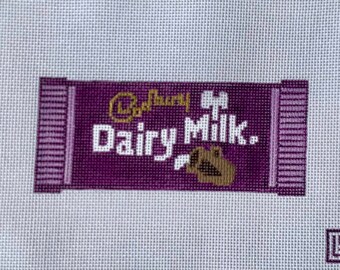 Handpainted Dairy Milk Needlepoint 18hpi canvas