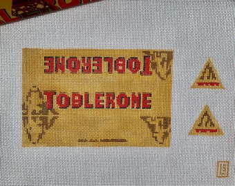 Toile Toblerone 3D peinte à la main 18 mailles. Taille de l'ornement