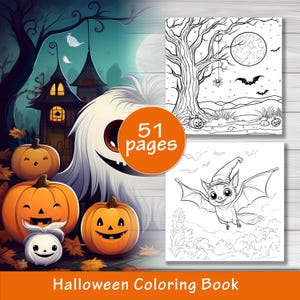 Kids Halloween Coloring Book, Fun and Spooky Designs, Coloring Activity, Creative Kids Gift, Halloween Themed Art, Art for Children