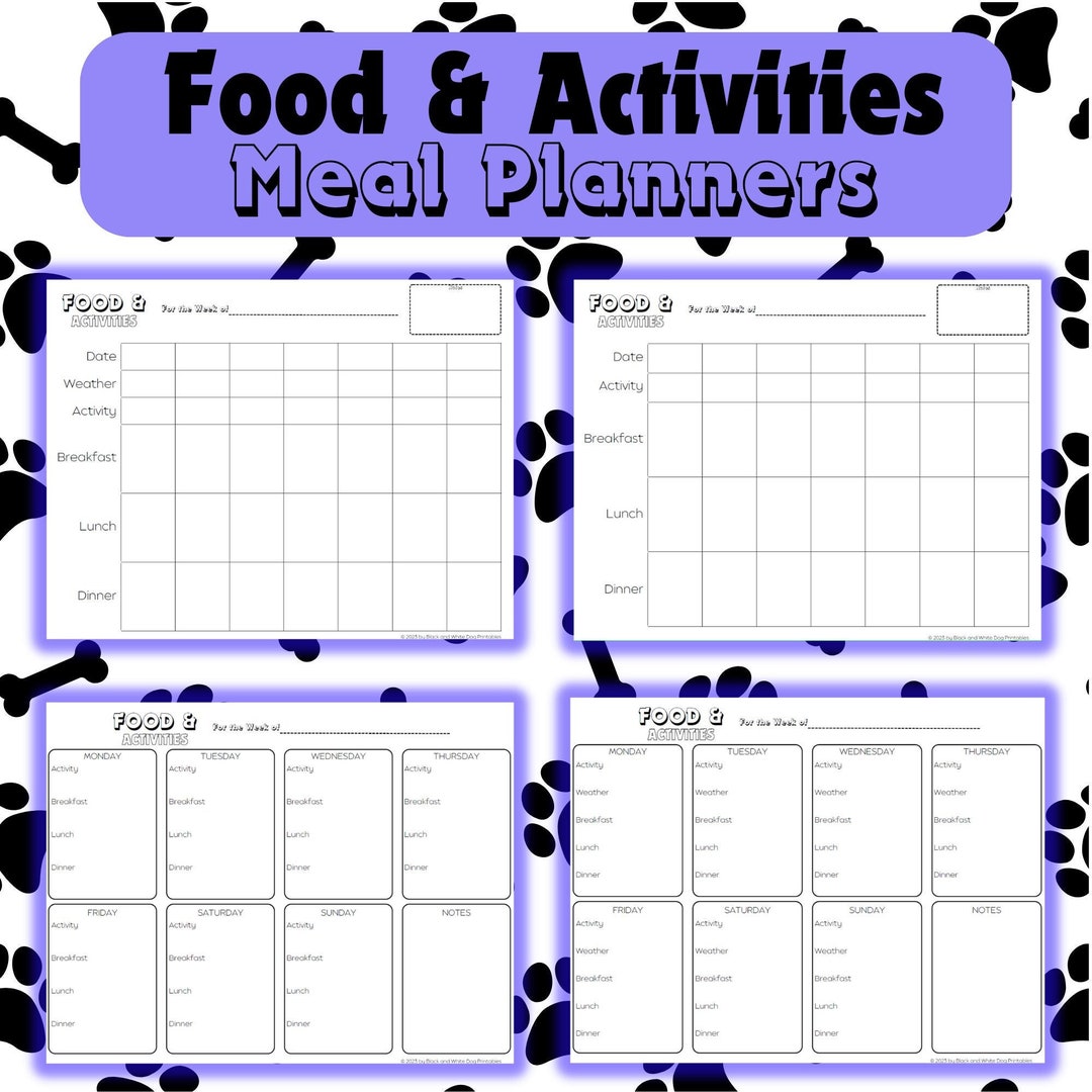 Weekly Meal Planner | Printable | Breakfast | Lunch | Dinner | Daily