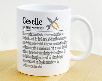 Gesellenprüfung bestanden, Geselle 2023 Geschenk Tasse, Tasse Gesellin, Handwerker Geschenke Tasse. Abschluss 2023