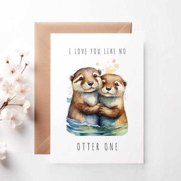 Otter Card Partner, Gift Boyfriend Anniversary, Anniversary Gift Girlfriend, Sweet Partner Greeting Card Birthday, Husband Wedding Anniversary