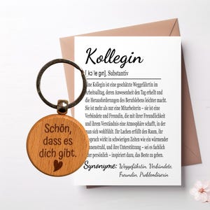 Carte de collègue avec enveloppe et porte-clés, cadeau d'anniversaire pour collègue de travail, cadeau d'anniversaire, Pâques, petit cadeau