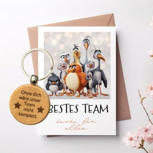 Cartes d'équipe A6, Meilleure équipe Merci pour tout avec porte-clés, pendentif personnalisable, Nouvel An, cadeau Secret Santa, cadeau remerciement, bureau