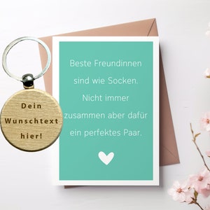 Carte "Les meilleurs amis sont difficiles à trouver car le meilleur est déjà le mien" avec porte-clés personnalisé, cadeau