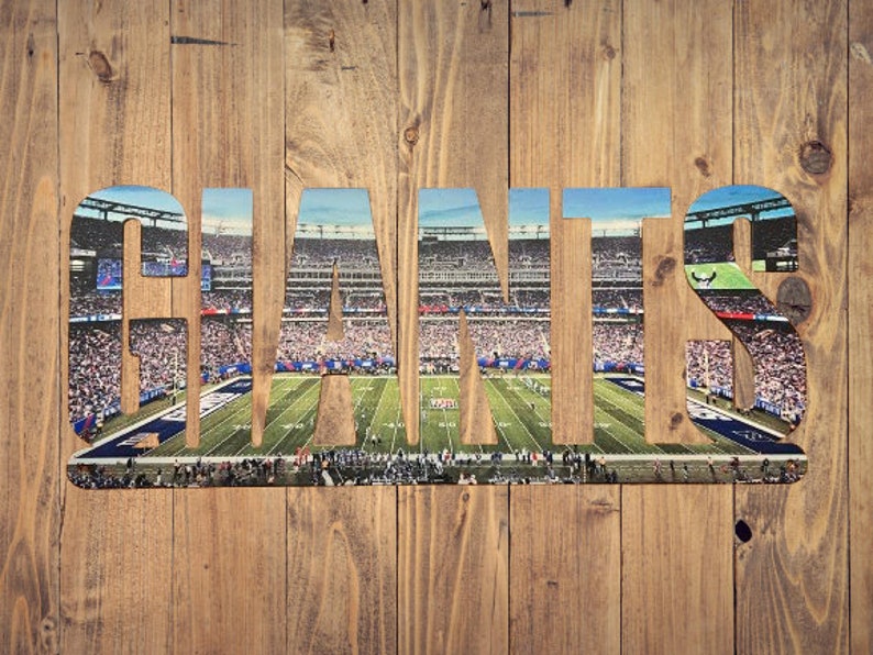 New York Giants Text Metal Sign Stadium Wall Art Football Wall Hanging