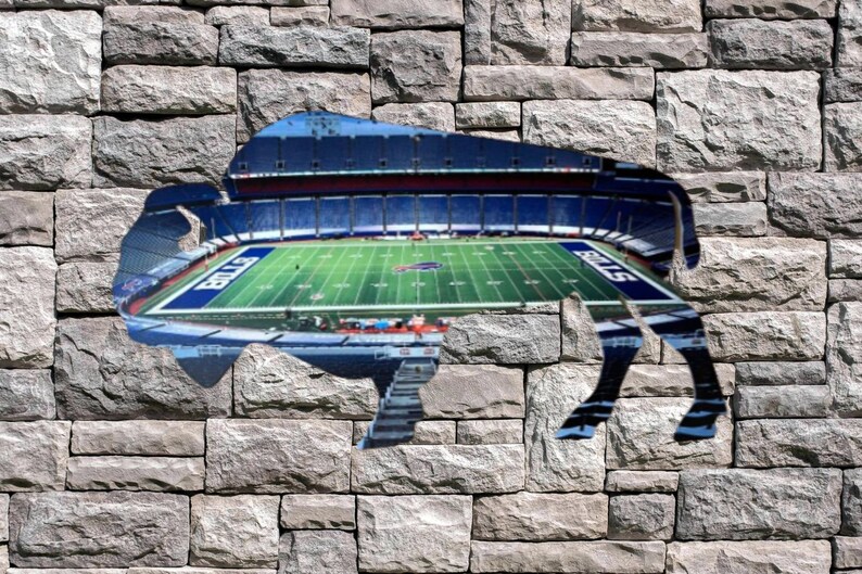 Silhouette Buffalo Bills Night Side Stadium Metal Sign Stadium Wall Art