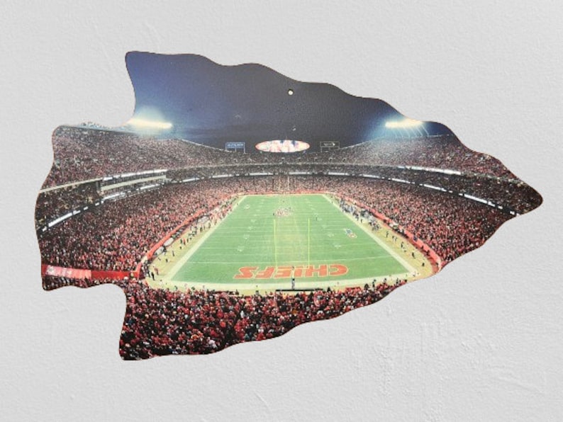 Kansas City Chiefs Night Side Stadium Metal Sign Arrowhead Wall Art