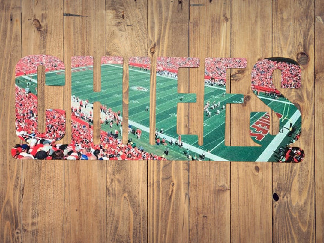 Kansas City Chiefs Text Metal Sign Stadium Wall Art Football Wall