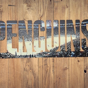 Pittsburgh Penguins Text Photo Metal Sign- PPG Paints Arena