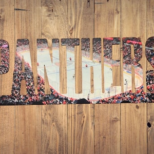 Florida Panthers Text Photo Metal Sign- Amerant Bank Arena
