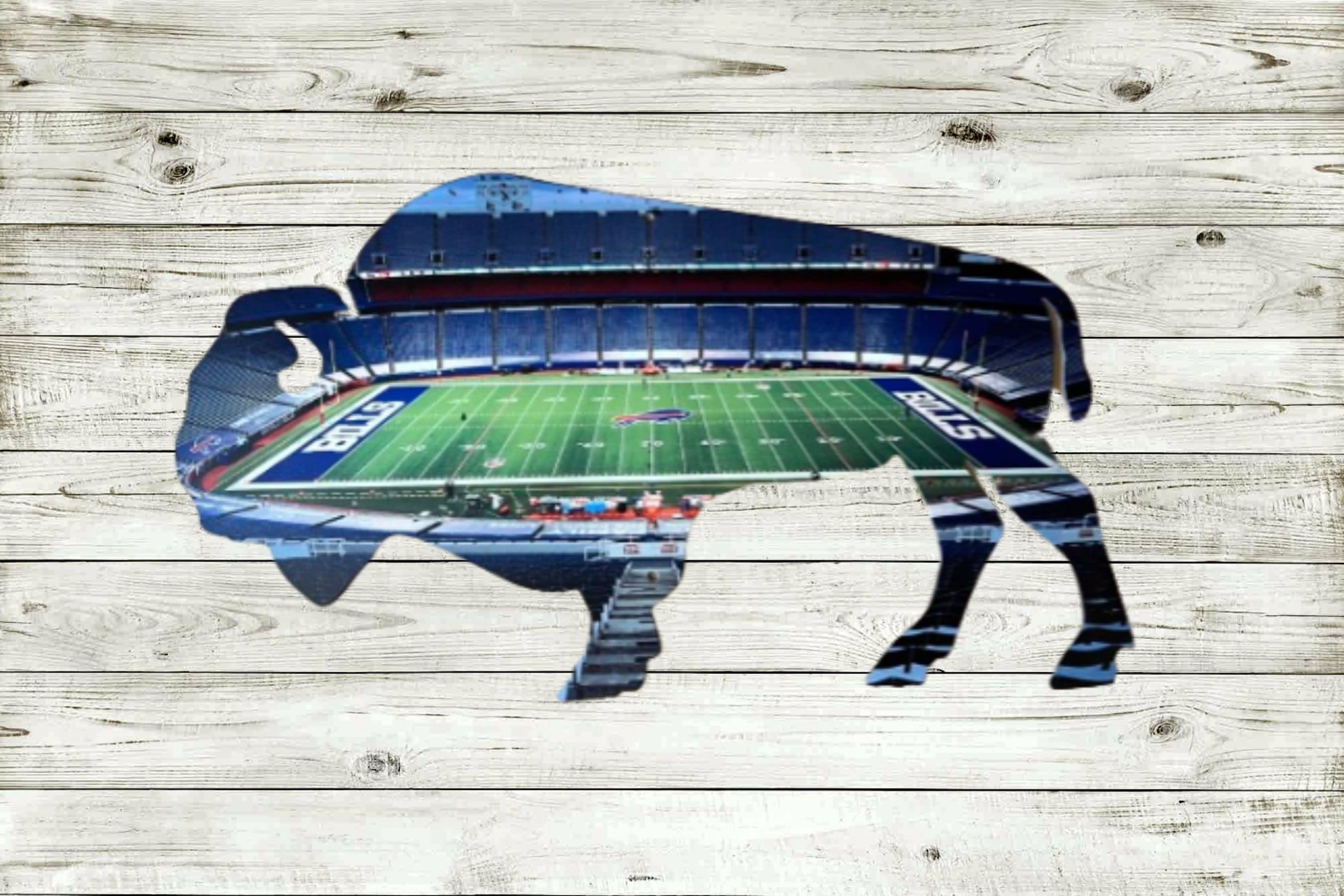 Silhouette Buffalo Bills Night Side Stadium Metal Sign Stadium Wall Art