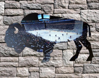 Buffalo Sabres Arena Corner Photo Metal Sign- Buffalo Silhouette