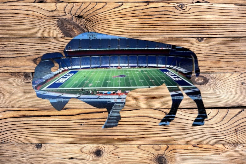 Silhouette Buffalo Bills Night Side Stadium Metal Sign Stadium Wall Art
