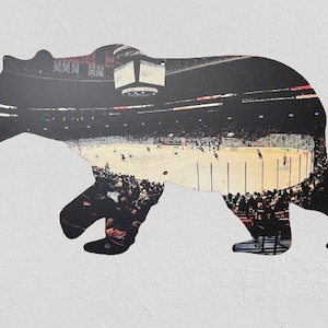 Boston Bruins Lower Arena Corner Photo Metal Sign- Bear Silhouette