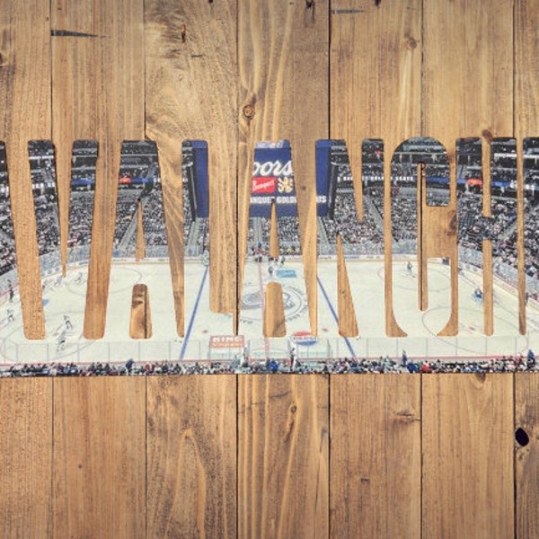 Panneau en métal avec photo et texte Colorado Avalanche - Ball Arena