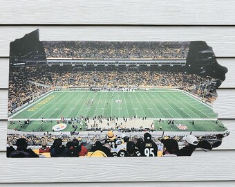Pittsburgh Steelers Night Side Stadium Photo Metal Sign- PA Silhouette