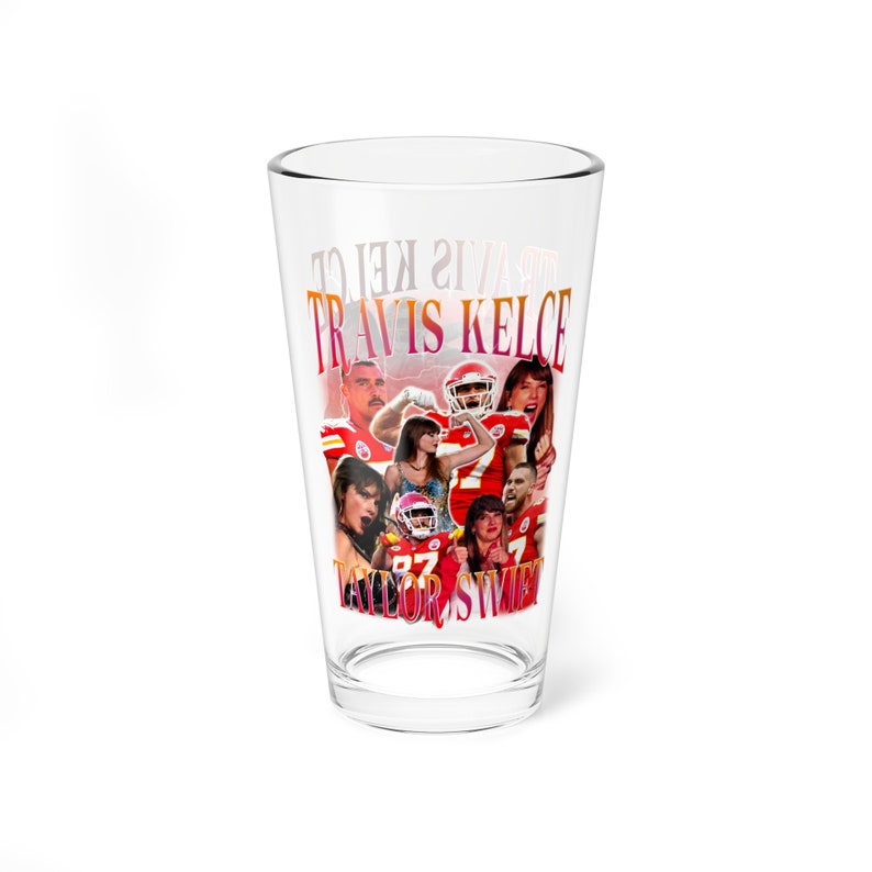 Travis Kelce Taylor Swift Beer and Drink Glass 16oz Etsy