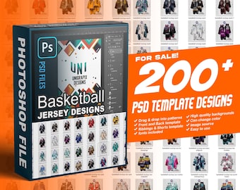 200種類以上のバスケットボールジャージデザイン｜編集可能なPSDバンドル