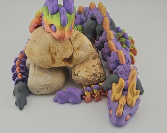 Jouet articulé Dragon Kaida Dragon fantaisie imprimé 3D multicolore pour étagère et décoration de bureau Cadeau parfait pour les enfants et les collectionneurs