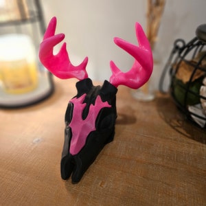 Deer Skull 3D Printed Wall Mount Rustic Home Decor Unique Animal Skull Art for Lodge Cabin Home Bookshelf Decor Unique Gift Idea