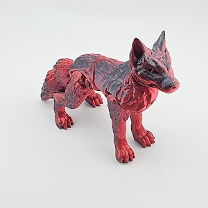3D Printed Wolf Articulated Toy Holographic Desk Pet & Bookshelf Decor Fantasy Play Companion