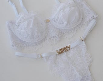 Custom Wedding Lingerie • Bridal Lingerie Wedding Night • Bachelorette Party Ideas • Bridal Shower Gift