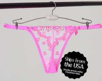 Personalized Panties • Custom Thong with Name • Gifts for Her or Him