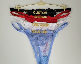 Custom Underwear with Name • Personalized Thongs for Women • Thongs with Name on it