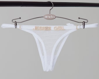 Custom Bride Panties with Last Name • Personalized Bridal Underwear • Wedding Gift